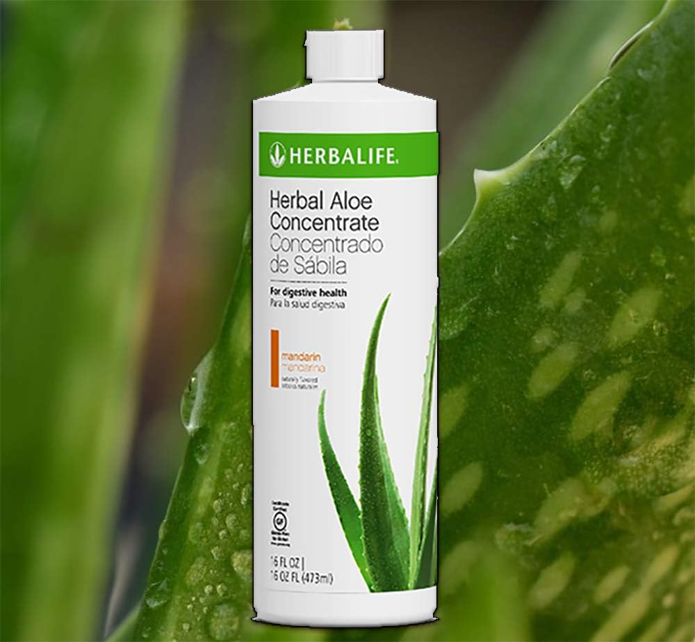 Herbalife Herbal Aloe Concentrate Mandarin Orange Flavor - 16 oz (1 Pint) - 31 Servings - Natural Aloe Drink Mix