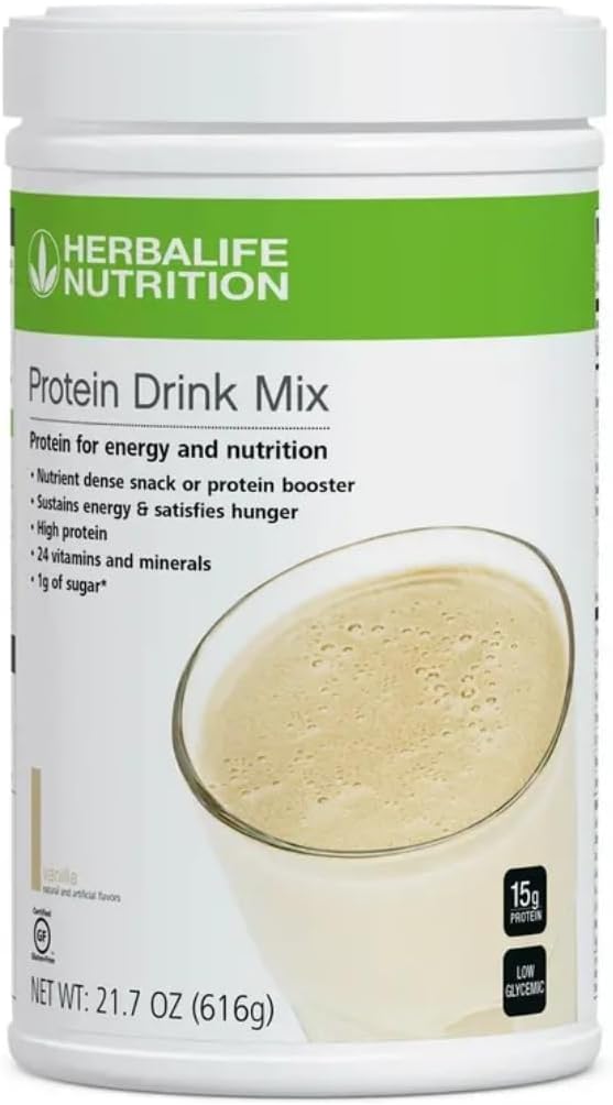 Herbalife Vanilla Protein Drink Mix PDM - 616g Canister for Meal Replacement Shake