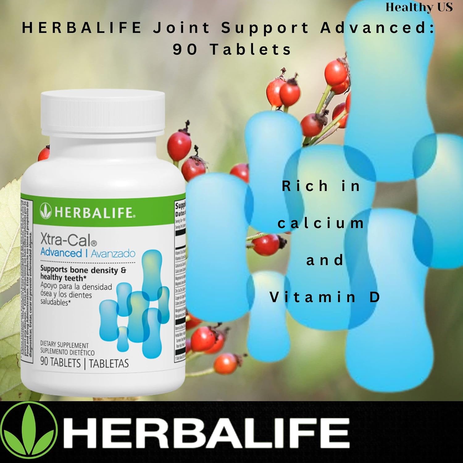 Herbalife Xtra-Cal Advanced: Calcium-Rich Tablets with Vitamin D and Minerals (90 Tablets)