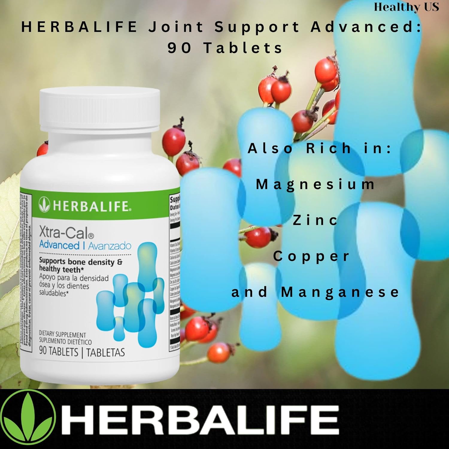 Herbalife Xtra-Cal Advanced: Calcium-Rich Tablets with Vitamin D and Minerals (90 Tablets)