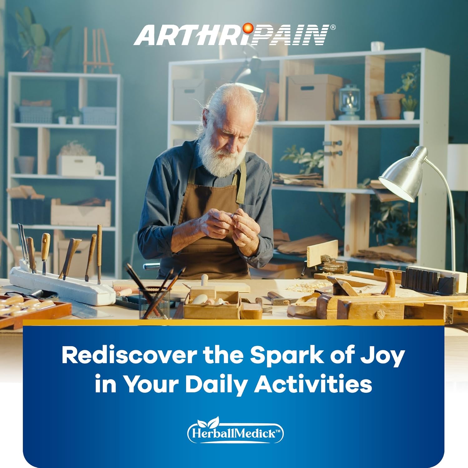 HerballMedick Arthripain Joint Support Supplement with Glucosamine Chondroitin MSM - Clinically Tested for Ligament Relief and Cartilage Repair - 30ct Sugar-Free Capsules from US