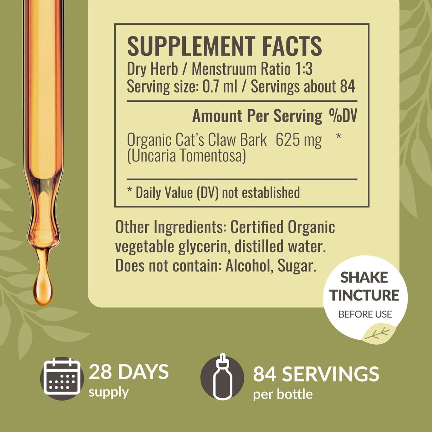 HERBAMAMA Beet Root and Cat's Claw Tincture Bundle - 2 fl oz Concentrate - Vegan, Non-GMO, Sugar & Alcohol-Free - 2 Pack