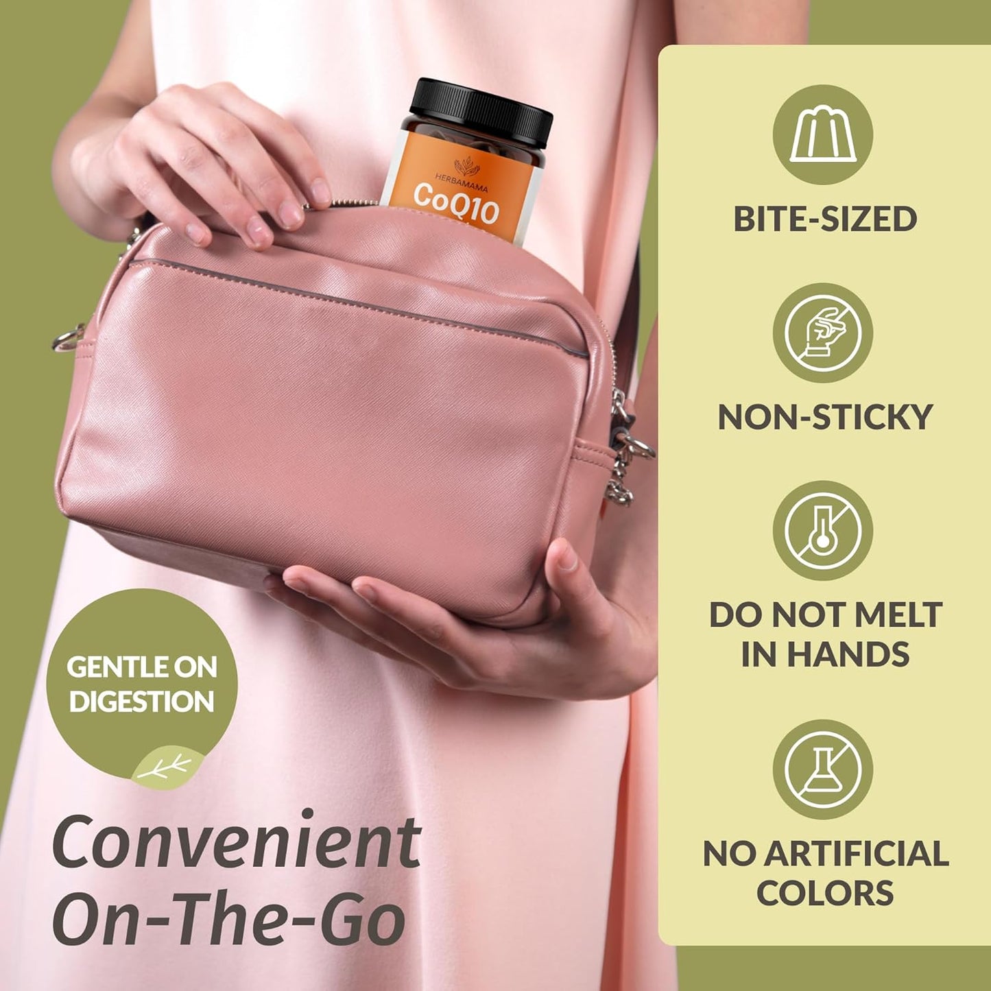 Herbamama CoQ10 Gummies: 200mg Coenzyme Q10 Antioxidant & Energy Support - Vegan, Non-GMO - 90 Banana Chews