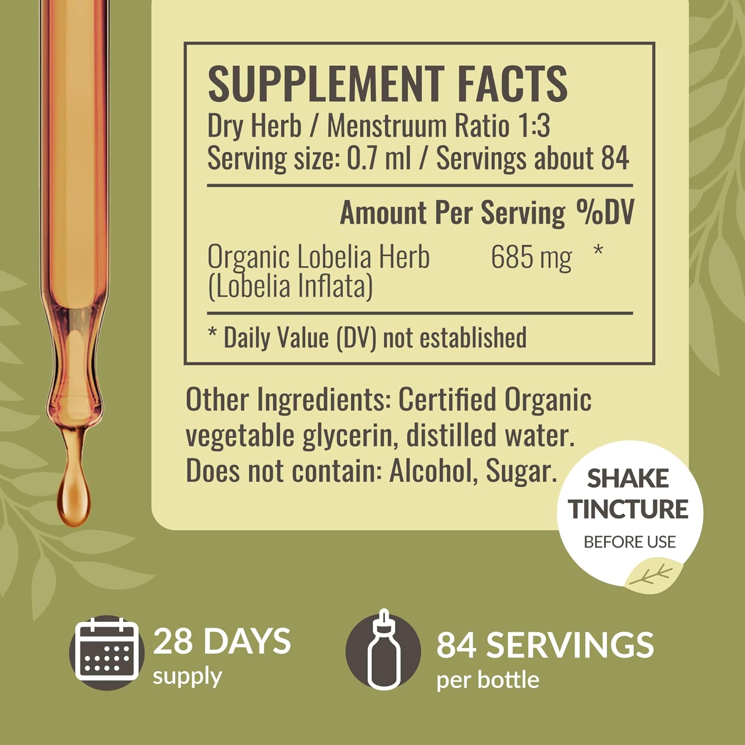 Herbamama Herbal Liquid Drops Kit - Lobelia Extract and Mullein Leaf Tincture Bundle - 2 fl oz x 2 - Vegan, Non-GMO, Sugar & Alcohol-Free