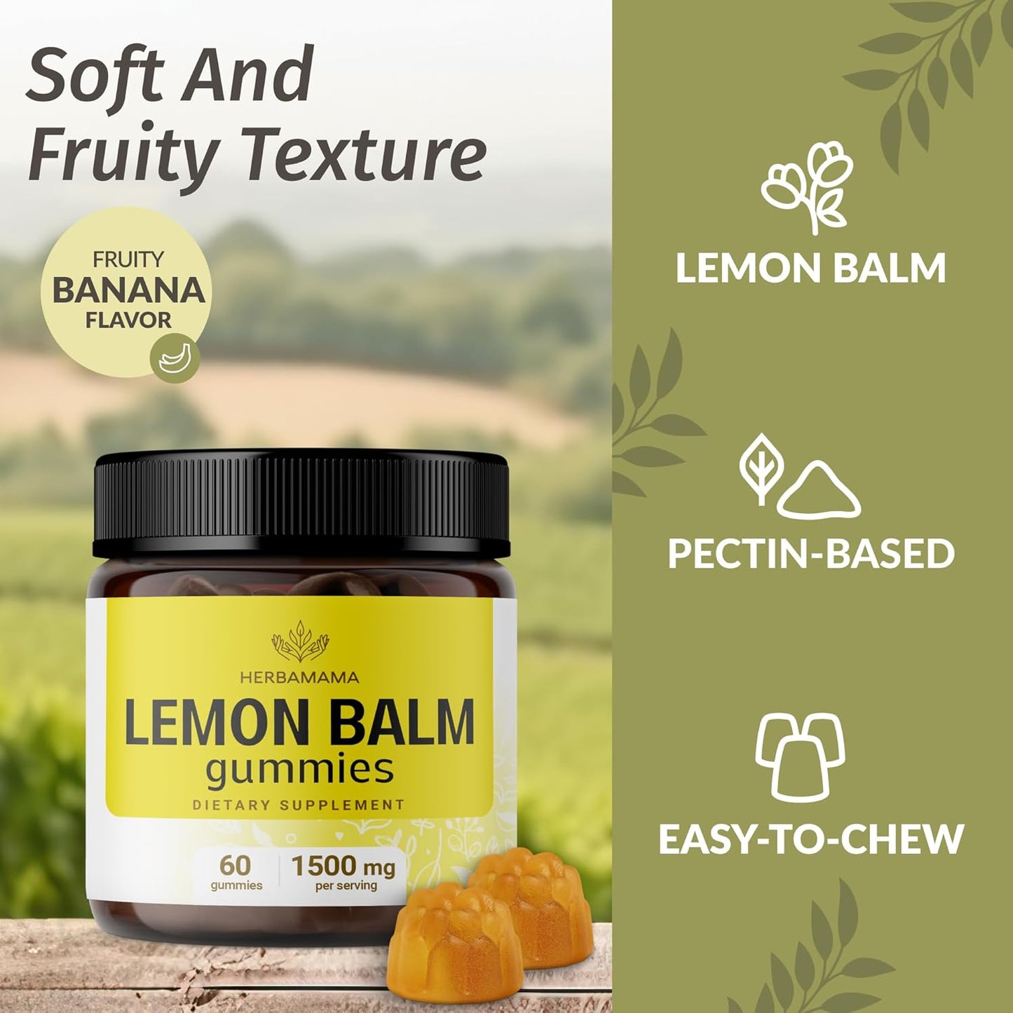 Herbamama Lemon Balm Gummies & Ashwagandha Drops Bundle - Vegan, Non-GMO, Alcohol & Gelatin-Free - 2 Pack