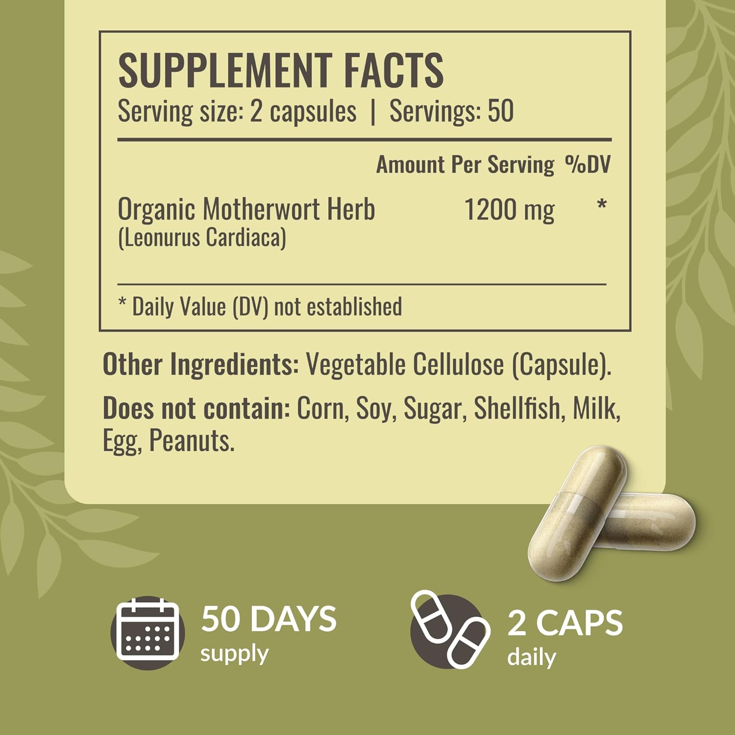 Herbamama Motherwort & Ashwagandha Bundle - 1200mg Capsules & Liquid Drops - Vegan, Non-GMO, Sugar & Alcohol-Free - 2 Pack