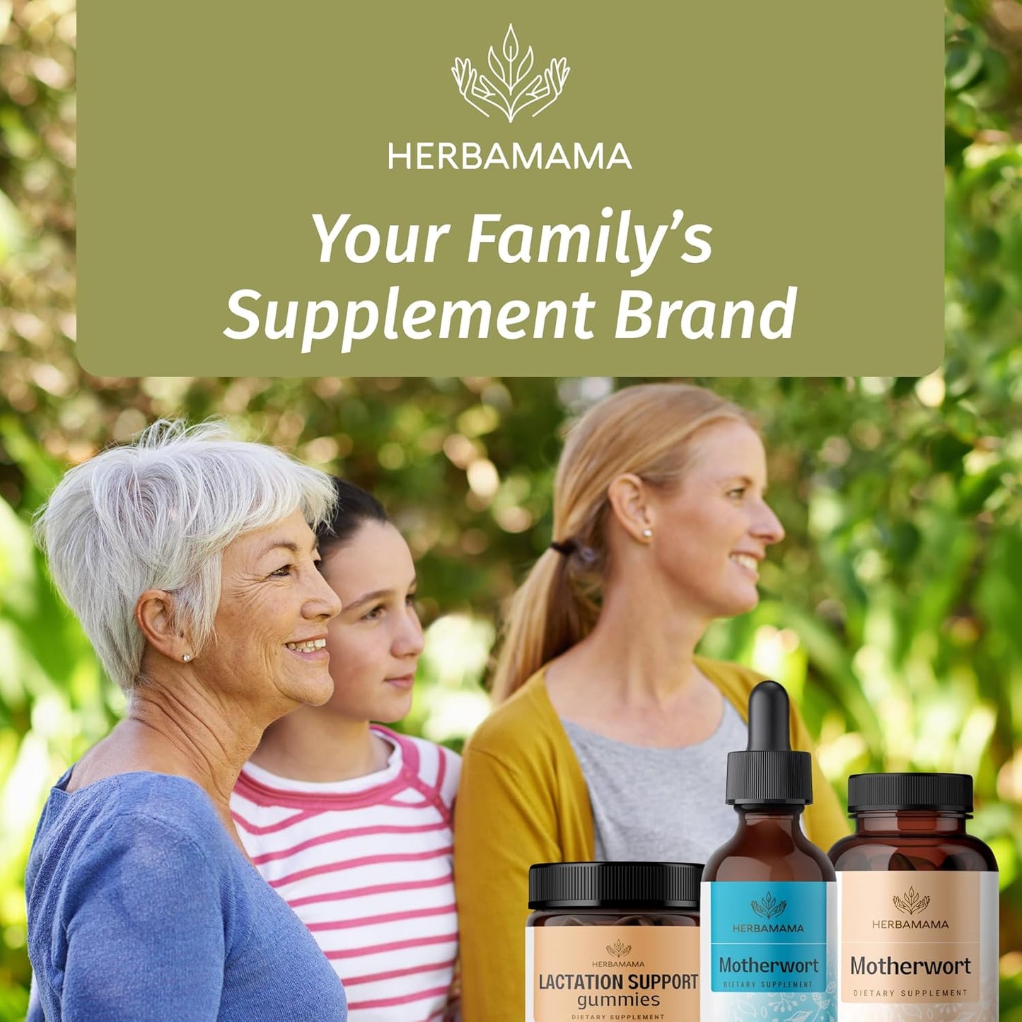 HERBAMAMA Motherwort Tincture - Vegan Herb Extract Drops for Women's Support - Non-GMO Liquid Relaxation Supplement, 28-Day Supply