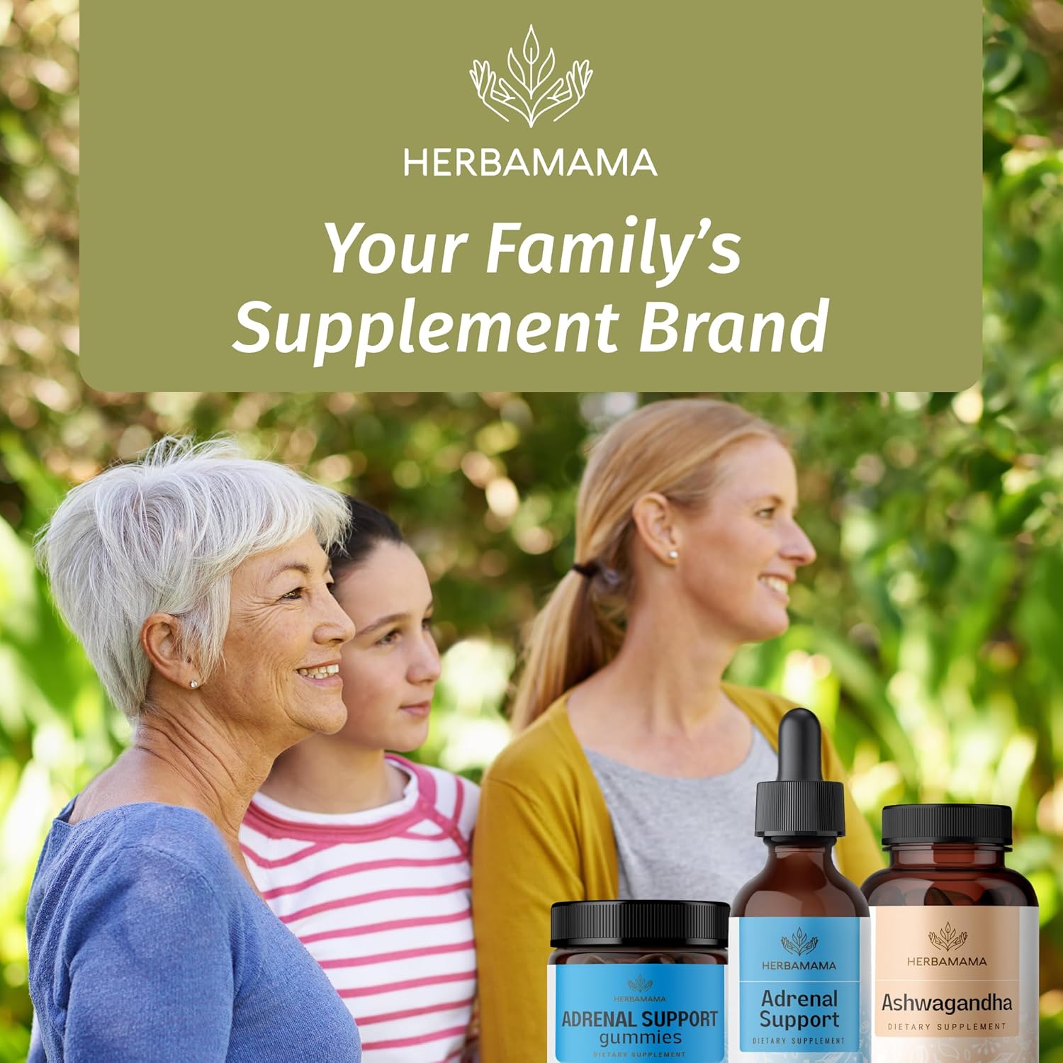 Herbamama Vegan Adrenal Support Drops with Ashwagandha & Rhodiola - Non-GMO Energy Supplement, 28-Day Supply