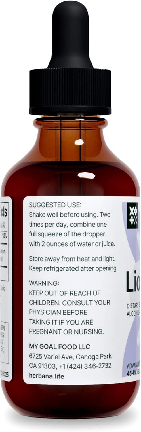 Herbana Manufacturing Lion's Mane Liquid Extract - Natural Mushroom Tincture for Brain Health - Immune Support & Mental Clarity - High Potency Formula - 45-Day Supply