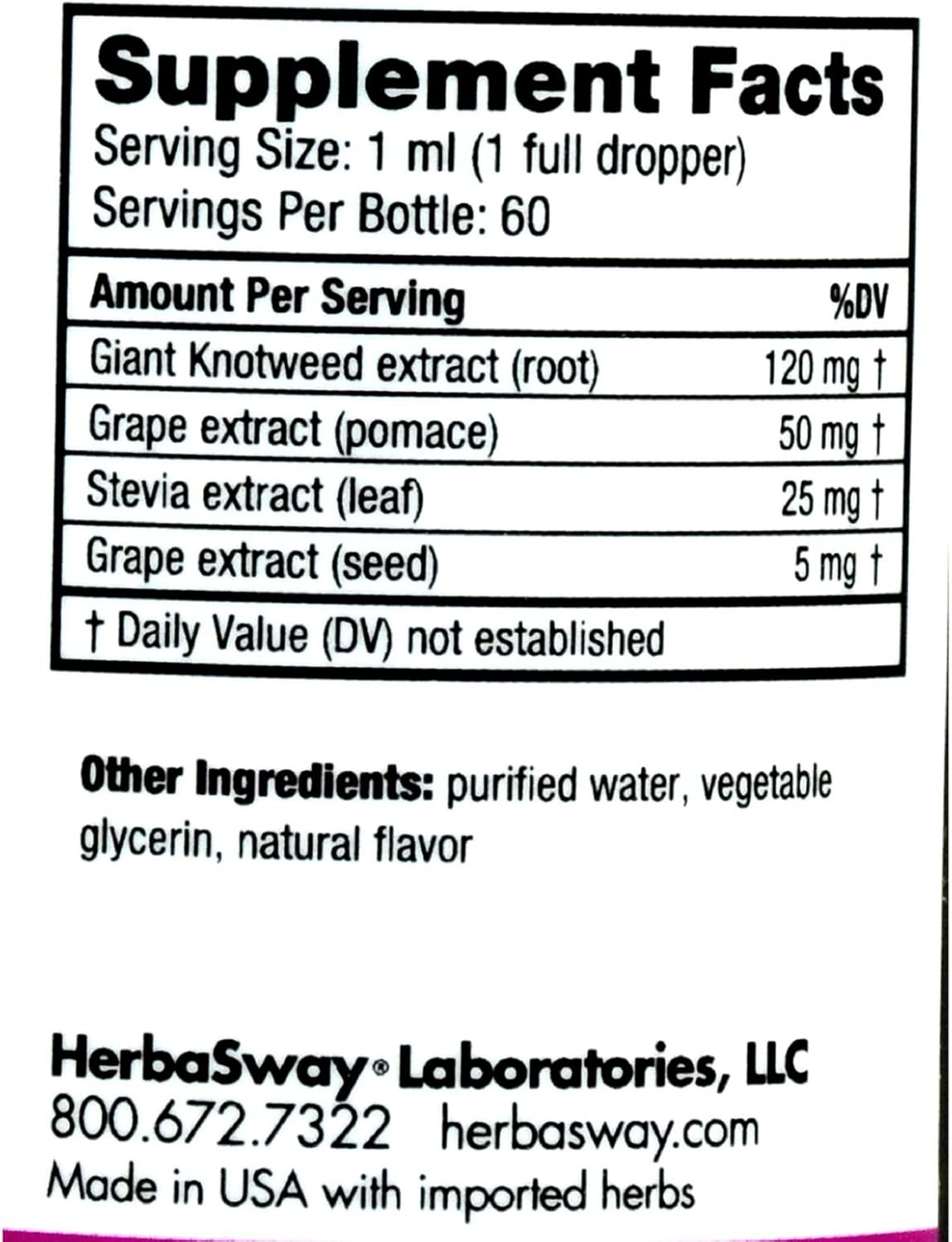 Herbasway Laboratories Resveratrol Red Wine Alternative, 2 fl oz