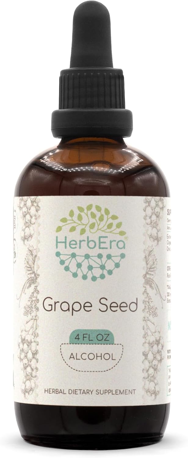 HerbEra A120 Grape Seed Herbal Extract Tincture - Concentrated Liquid Drops (4 fl oz)