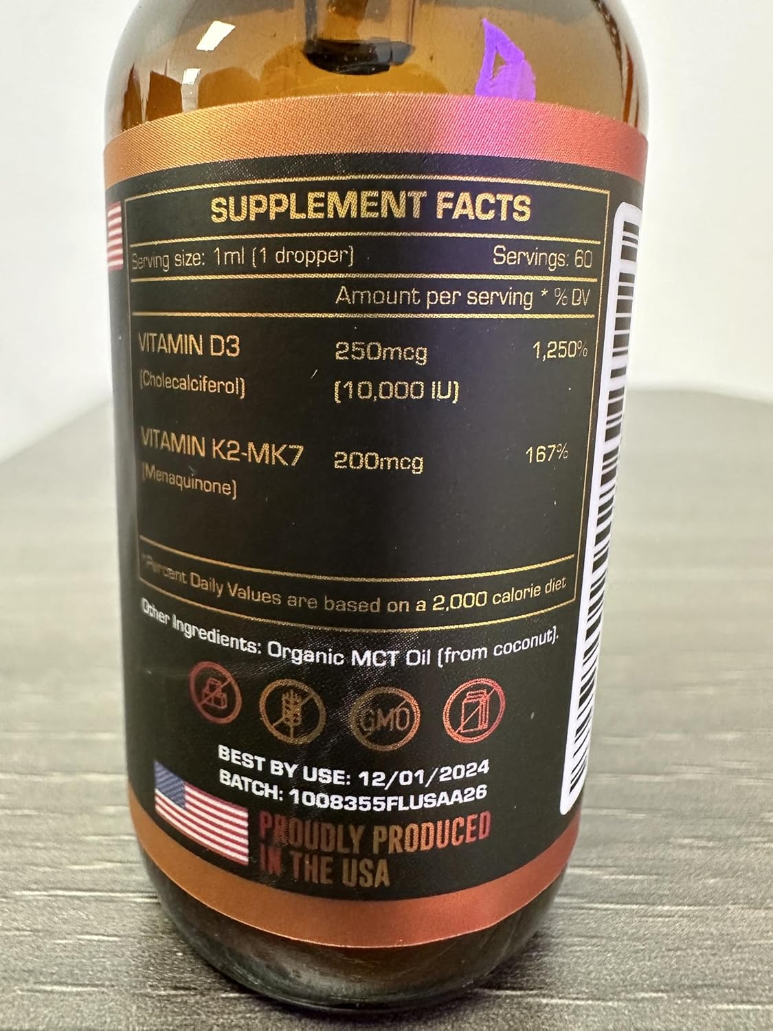 Herbify Bone Strength and Hair, Skin, Nails Support Bundle - K2, D3, Biotin, Collagen Drops