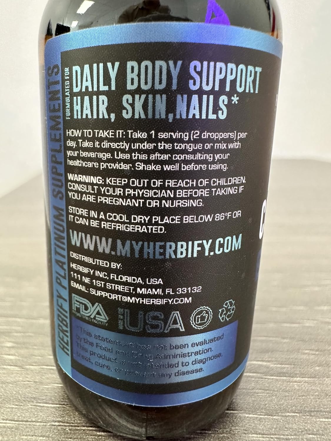 Herbify Bone Strength and Hair, Skin, Nails Support Bundle - K2, D3, Biotin, Collagen Drops