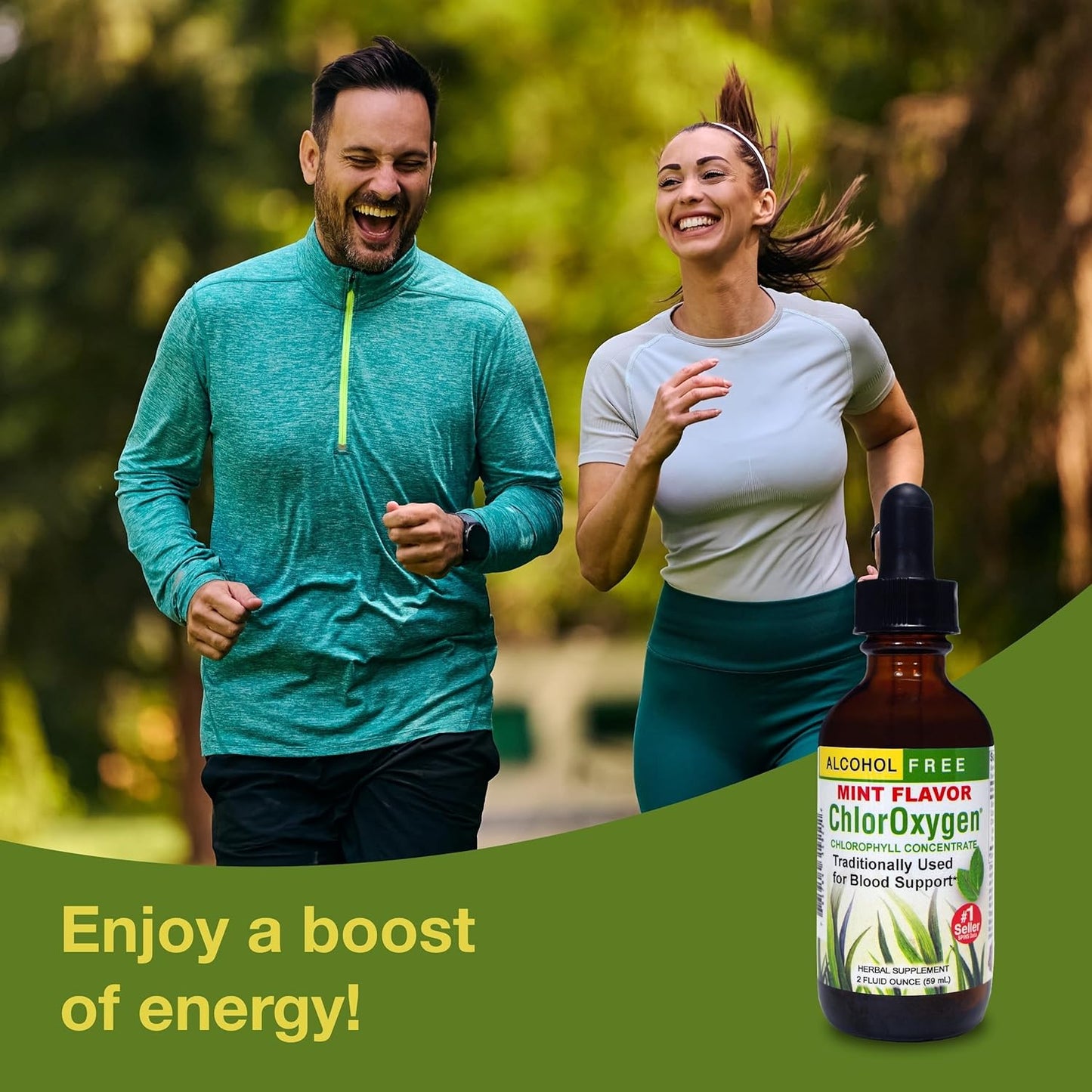 Herbs Etc. ChlorOxygen Chlorophyll Concentrate - Natural Energy and Vitality Support - Mint Flavored Liquid Supplement - Alcohol-Free - 2 fl oz