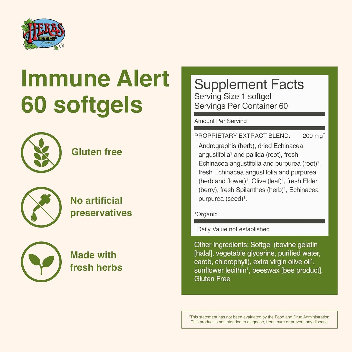 Herbs Etc. Immune Alert Softgels - Boost Immune System Support - 60 ct.
