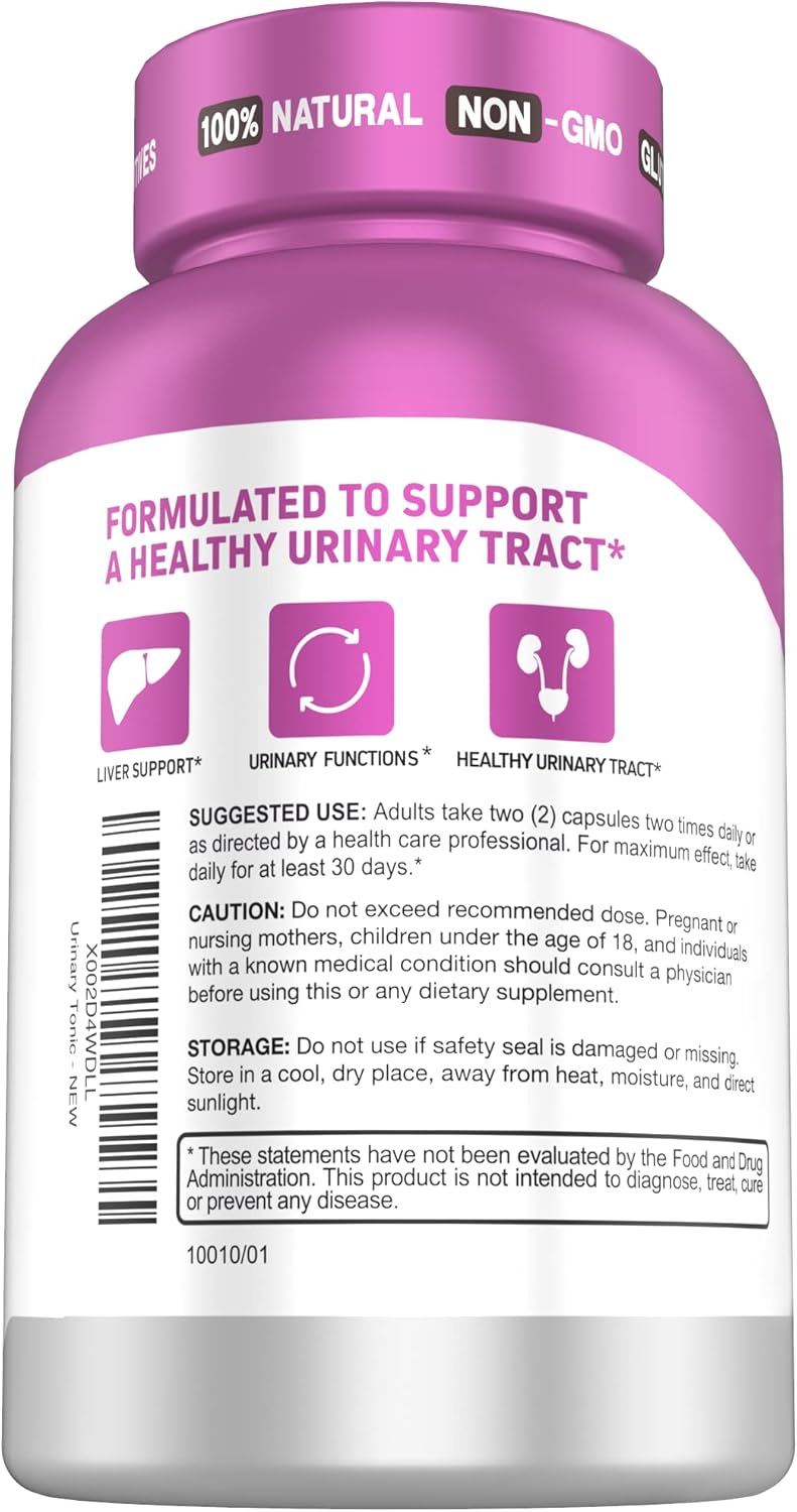 Herbtonics Fast Acting UTI Treatment with 36mg PAC | Cranberry Supplement for Urinary Tract Support - 60 Count (Pack of 2)