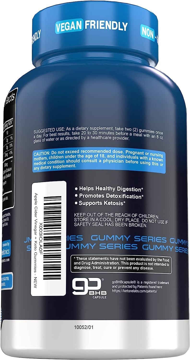 Herbtonics Keto ACV Gummies - Digestion & Detox - Sugar Free BHB Formula - Raw Apple Cider Vinegar - 120 Vegan Gummies