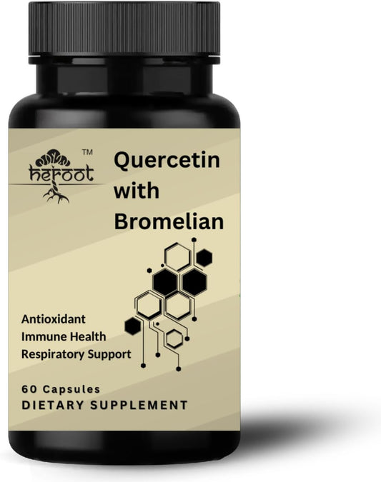 Heroot 500mg Quercetin with Bromelain Capsules: Respiratory & Overall Health Support (60 Capsules)