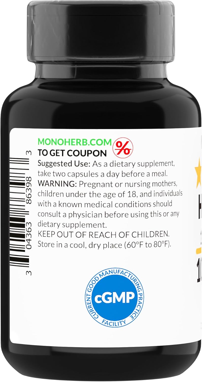 Hibiscus Extract Capsules - 1000 mg, 90 Vegetarian Capsules by MONOHERB