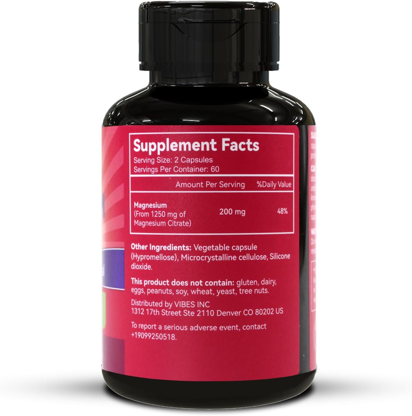 High Absorption 1250mg Magnesium Citrate Capsules - Extra Strength Supplement with Elemental Magnesium - Non-GMO & Gluten-Free - 120 Veg Caps