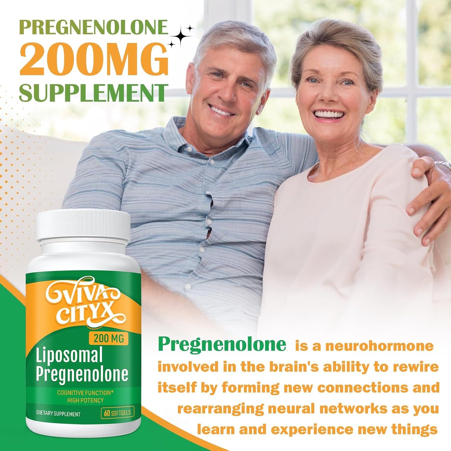 High Absorption 200 mg Pregnenolone Capsules for Memory and Focus | Wild Yam Extract | Gluten-Free, Non-GMO | 120 Count