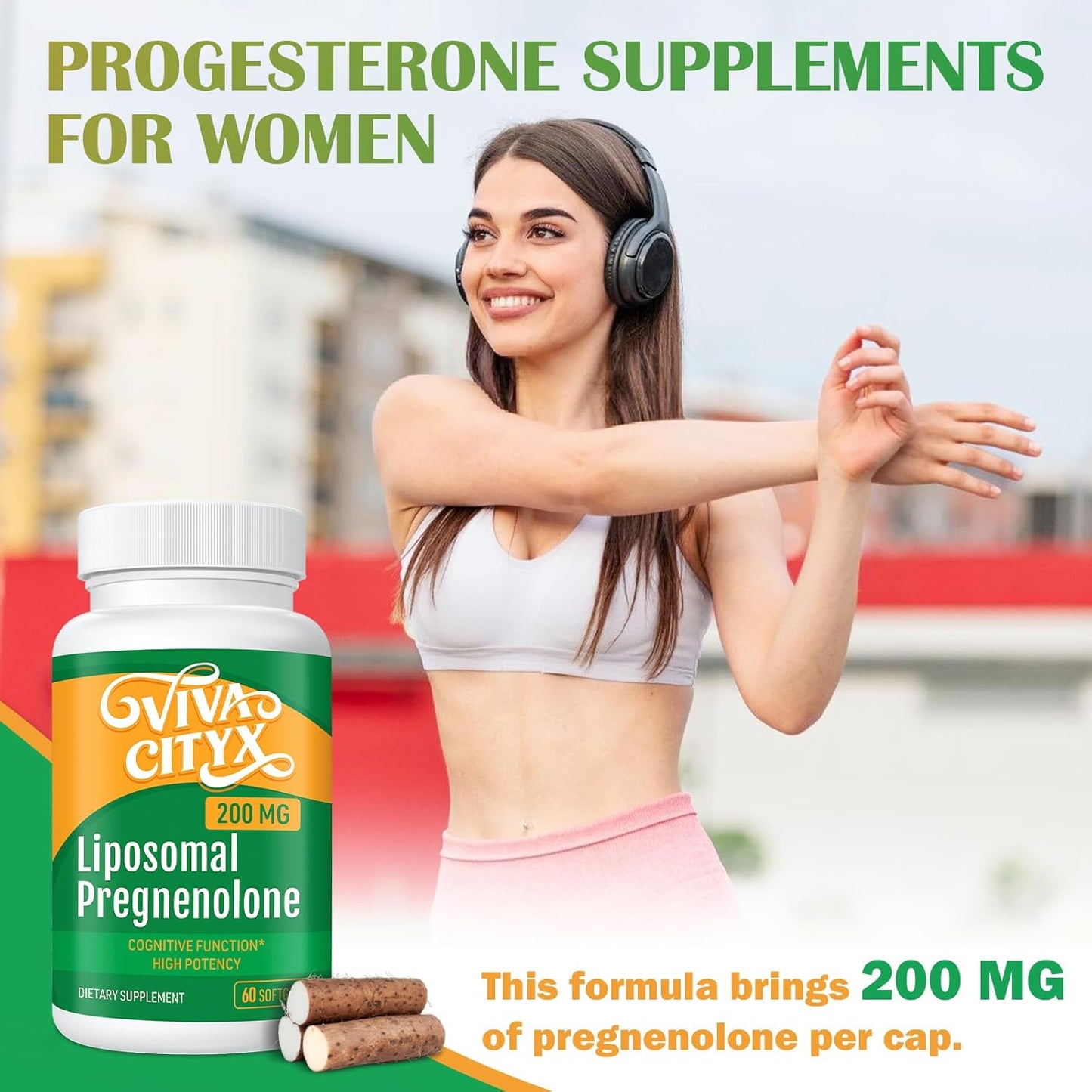 High Absorption 200 mg Pregnenolone Capsules for Memory and Focus | Wild Yam Extract | Gluten-Free, Non-GMO | 120 Count