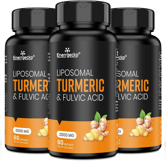 High Absorption 2000mg Liposomal Turmeric Curcumin Softgels with Black Pepper & Ginger - 180 Count, 3 Month Supply