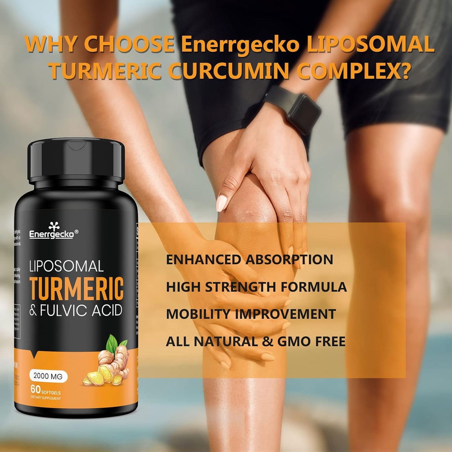 High Absorption 2000mg Liposomal Turmeric Curcumin Softgels with Black Pepper & Ginger - 180 Count, 3 Month Supply