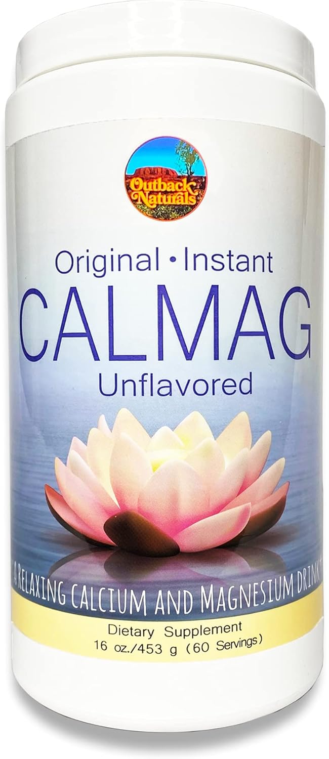 High Absorption 2:1 CalMag Calcium and Magnesium Citrate Powder for Stress Relief, Sleep, and Bone Strength - Unflavored Mineral Drink - 16.5 oz