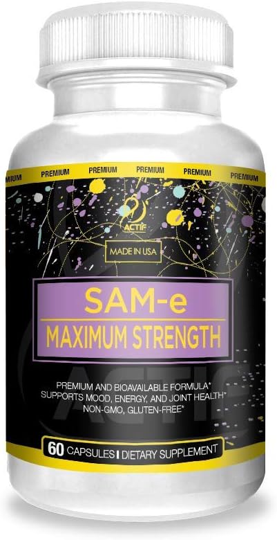 High Absorption Actif SAM-e Supplement for Joint Support, Mood & Energy - 400mg, Non GMO, 60 Count - Made in USA