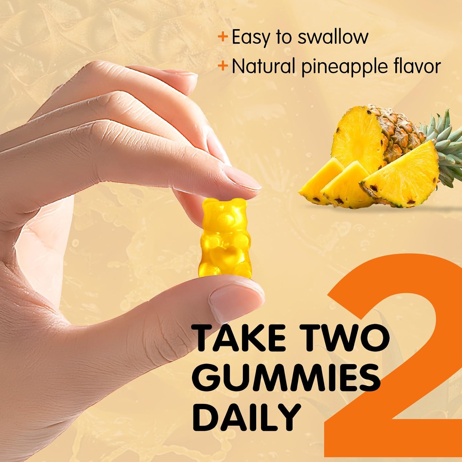 High Absorption Alpha Lipoic Acid Gummies 1000mg with Biotin for Antioxidant & Brain Support - Pineapple Flavor, 60 Sugar Free Chews