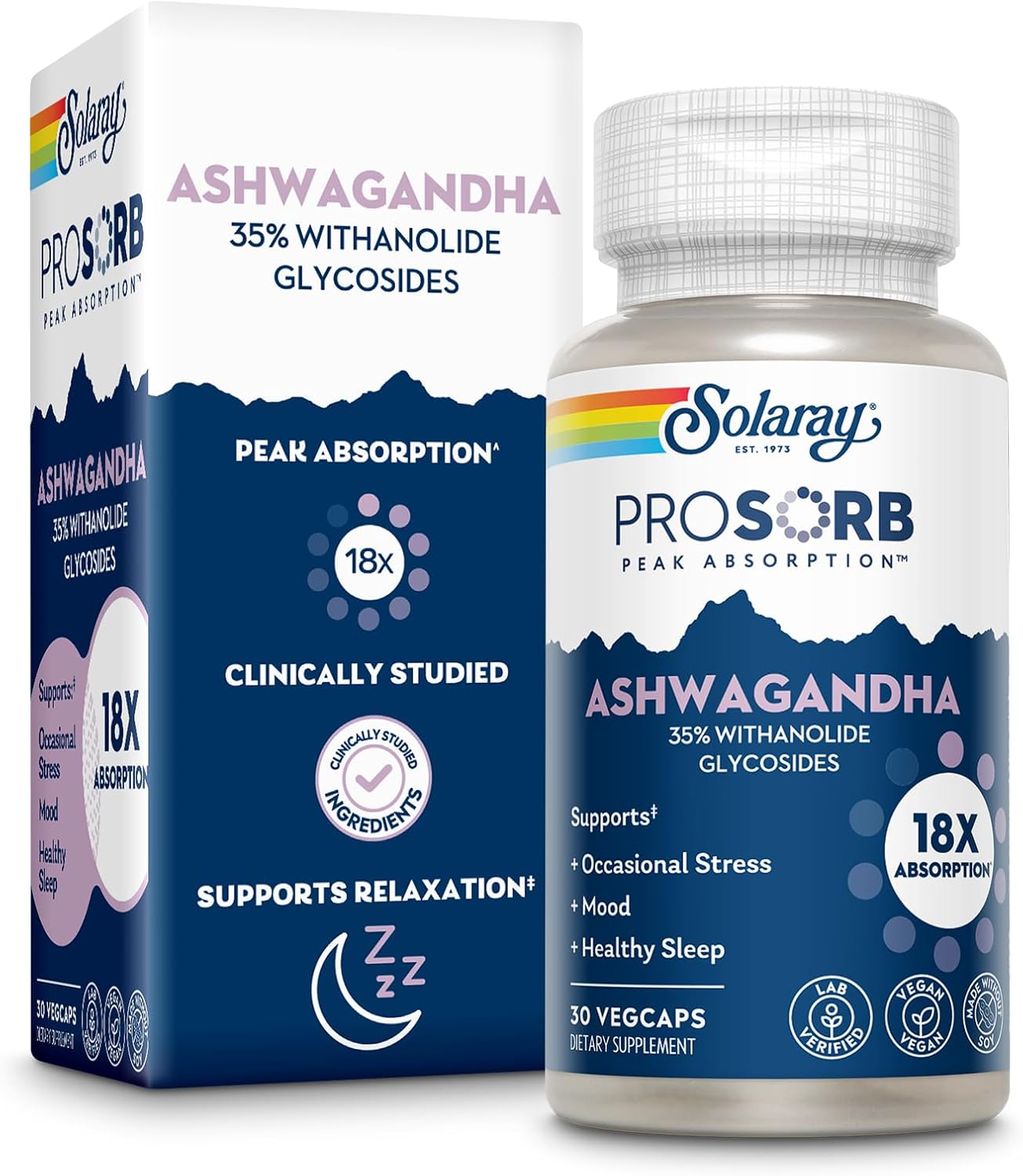 High Absorption Ashwagandha Capsules 240mg - Stress Relief & Mood Support - Vegan Supplement - 30 Servings - 60-Day Guarantee
