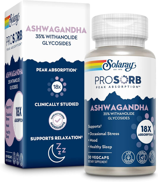 High Absorption Ashwagandha Capsules 240mg - Stress Relief & Mood Support - Vegan Supplement - 30 Servings - 60-Day Guarantee