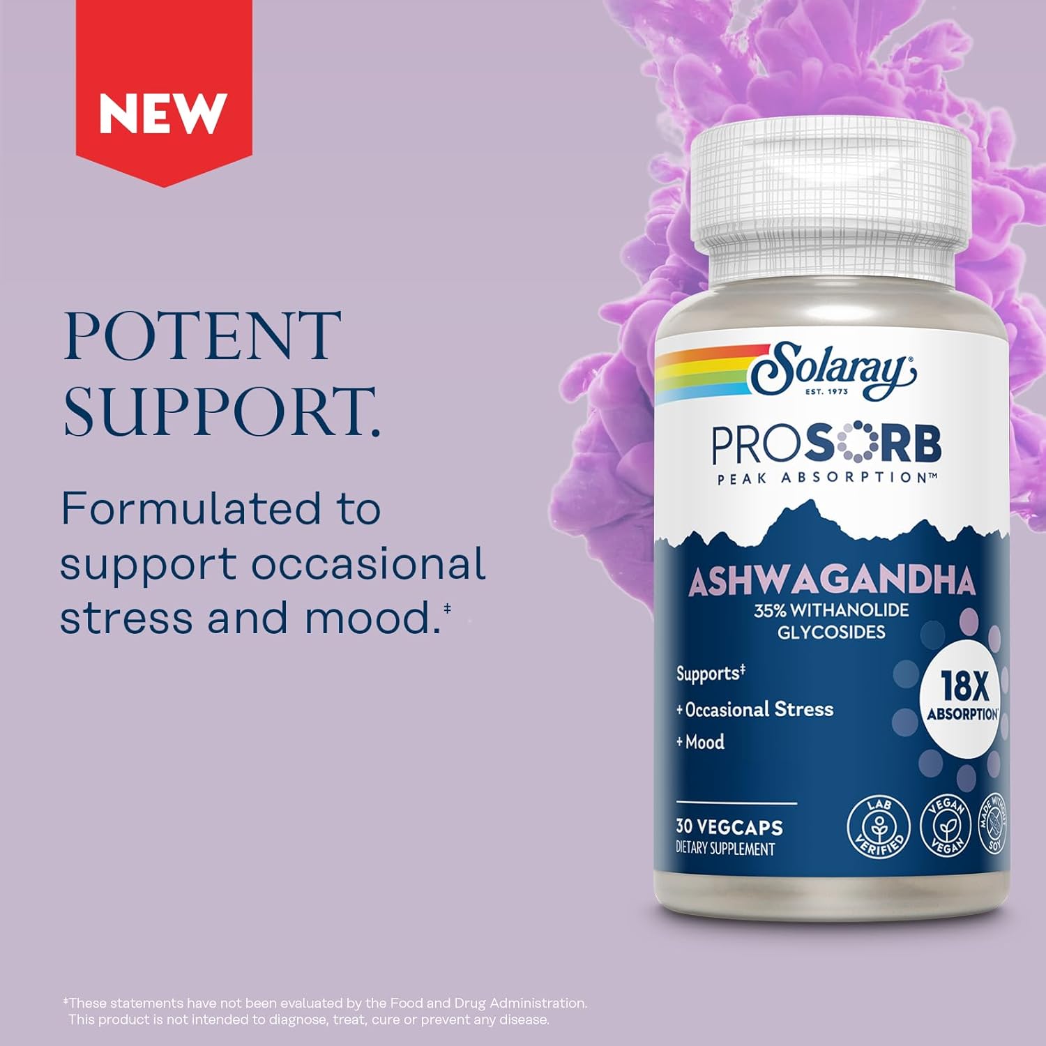 High Absorption Ashwagandha Capsules 240mg - Stress Relief & Mood Support - Vegan Supplement - 30 Servings - 60-Day Guarantee