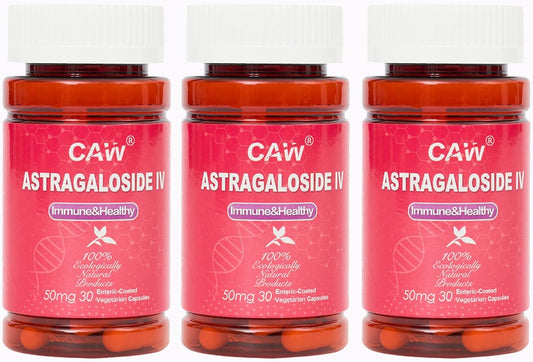 High Absorption Astragaloside IV Immune Support Supplement | Anti-Aging | 50mg 30 Capsules x 3 Bottles