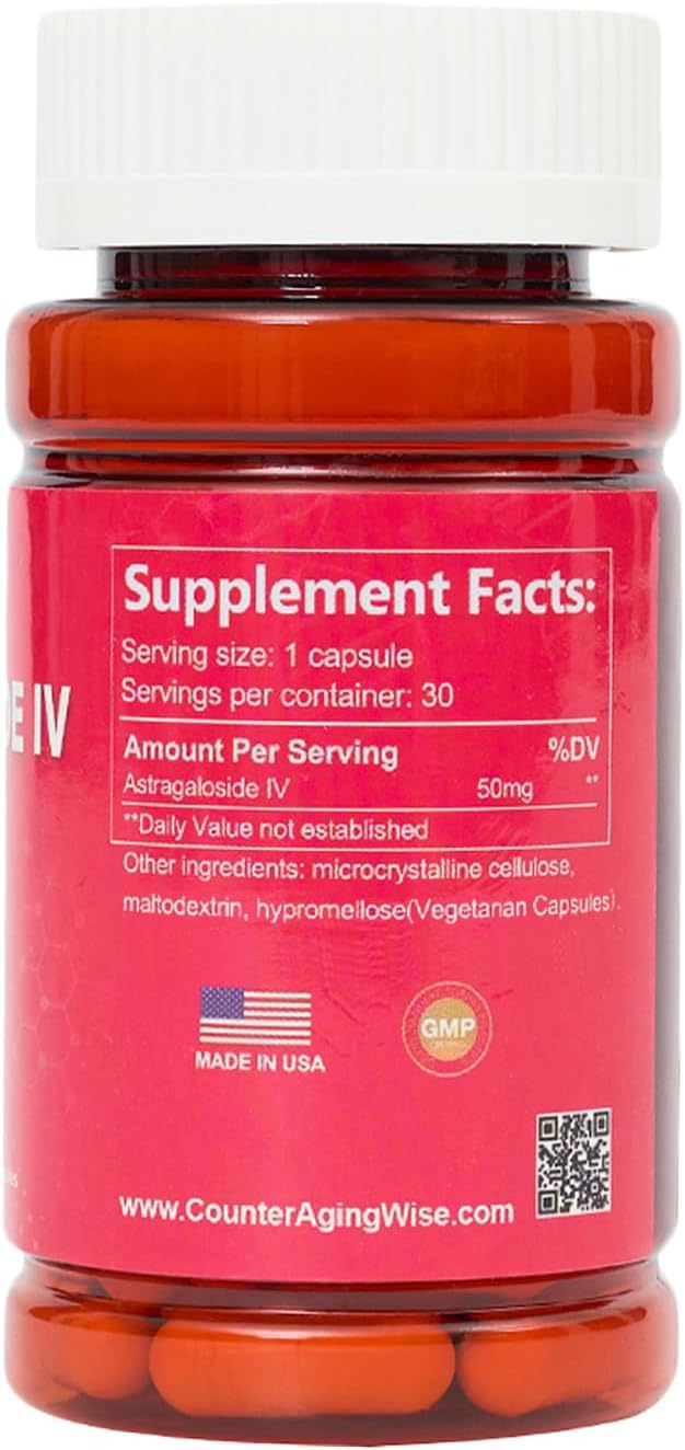 High Absorption Astragaloside IV Immune Support Supplement | Anti-Aging | 50mg 30 Capsules x 3 Bottles