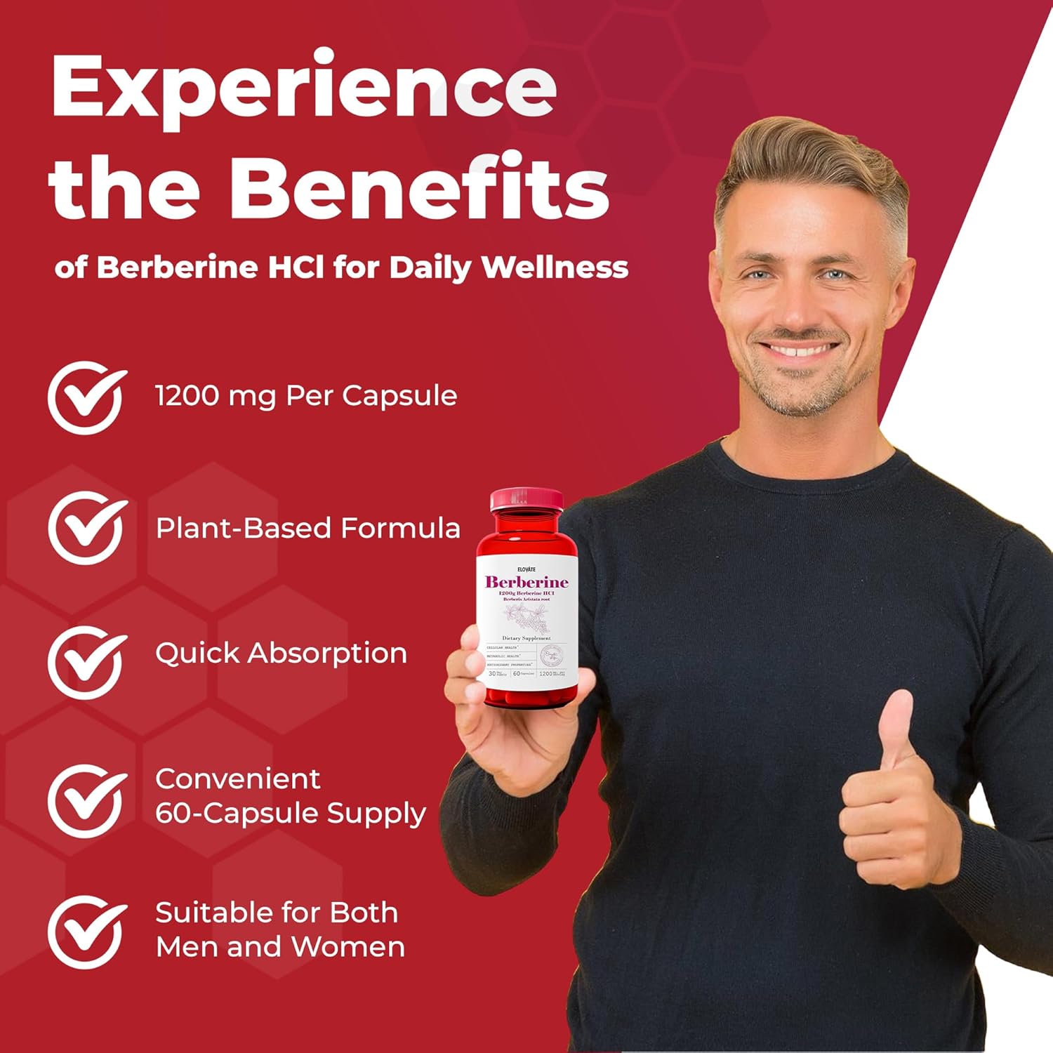 High Absorption Berberine HCl Supplement - 1200mg Berberis Aristata for Metabolic & Cardiovascular Support - 60 Capsules - BoostGo Australia