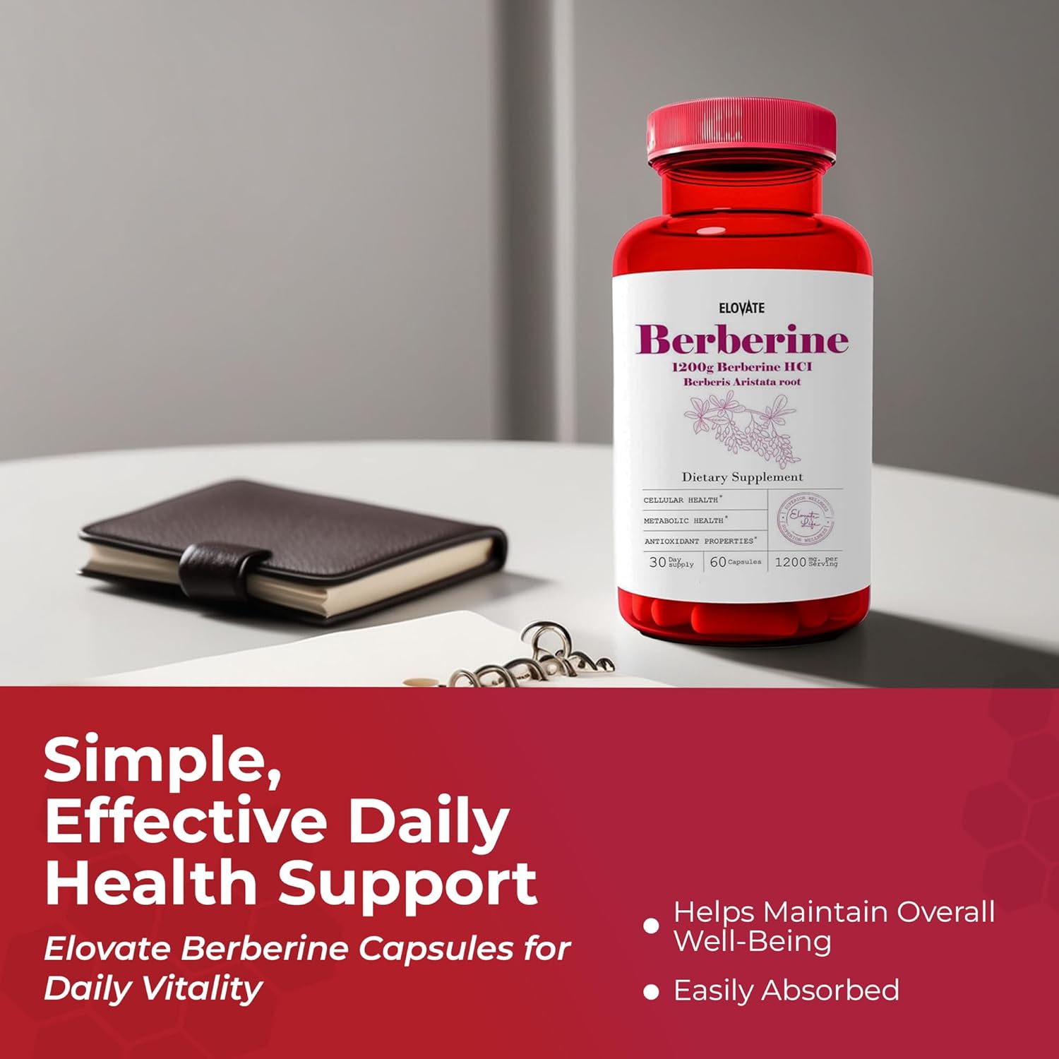 High Absorption Berberine HCl Supplement - 1200mg Berberis Aristata for Metabolic & Cardiovascular Support - 60 Capsules - BoostGo Australia