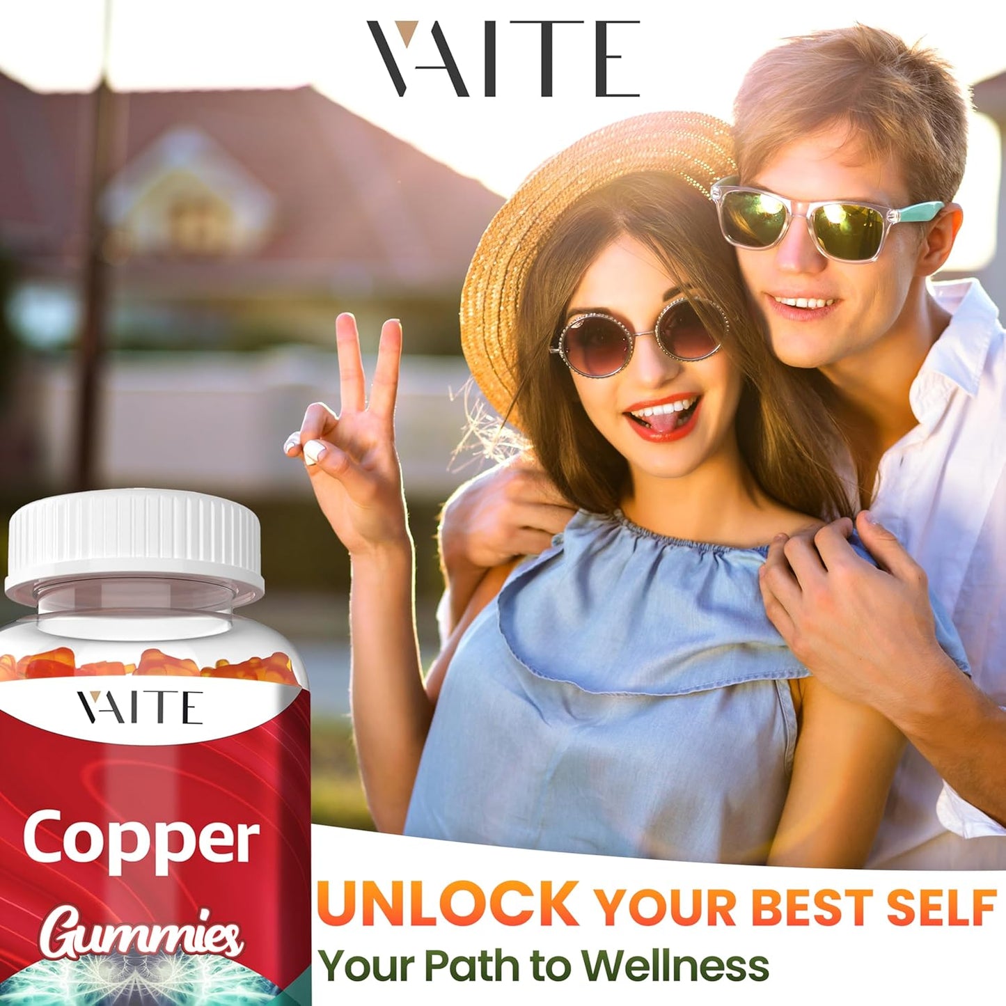High Absorption Copper Gummies for Men & Women - 10mg Amino Acid Chelate Supplement for Energy Metabolism - Non-GMO Vegan Vitamins, 60 Chews