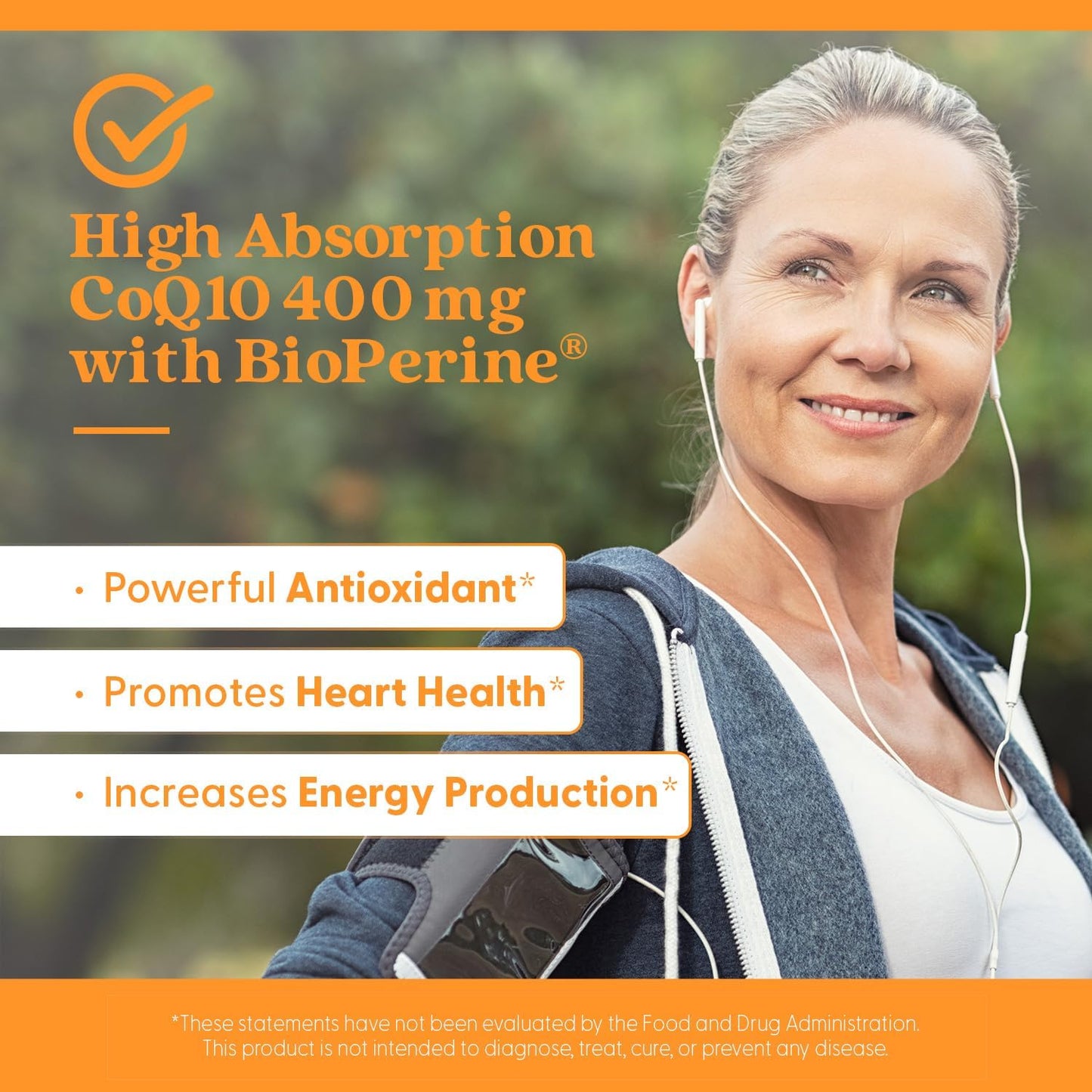 High Absorption CoQ10 for Heart & Energy Support - USP Verified, Non-GMO, Gluten-Free, Vegan - 60 Veggie Capsules