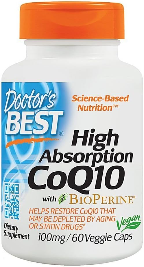 High Absorption CoQ10 Supplement by Doctor's Best - 60 Veggie Capsules