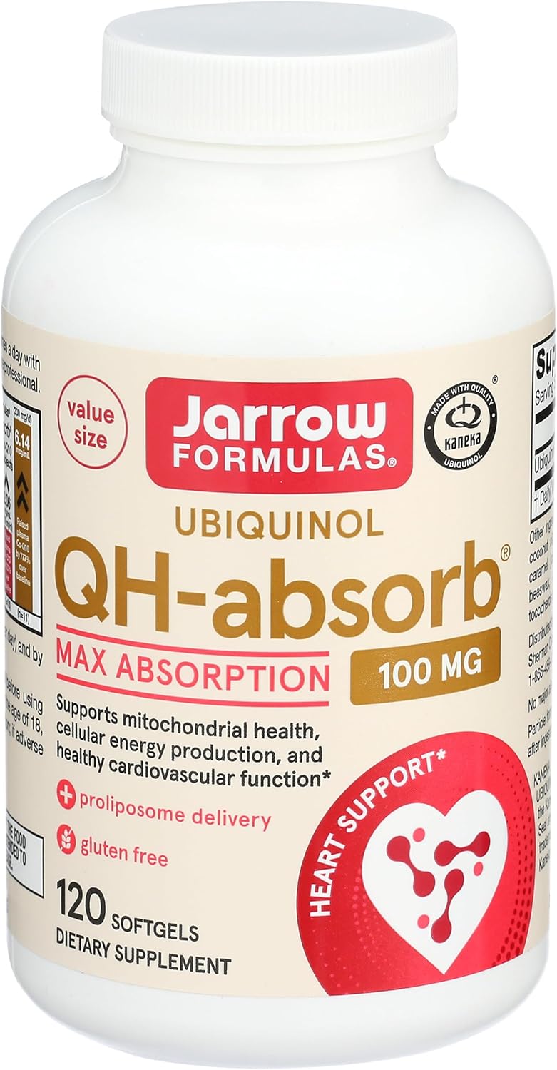 High Absorption CoQ10 Ubiquinol & Vitamin D3 Softgels by Jarrow Formulas - 100 Servings, 100mg