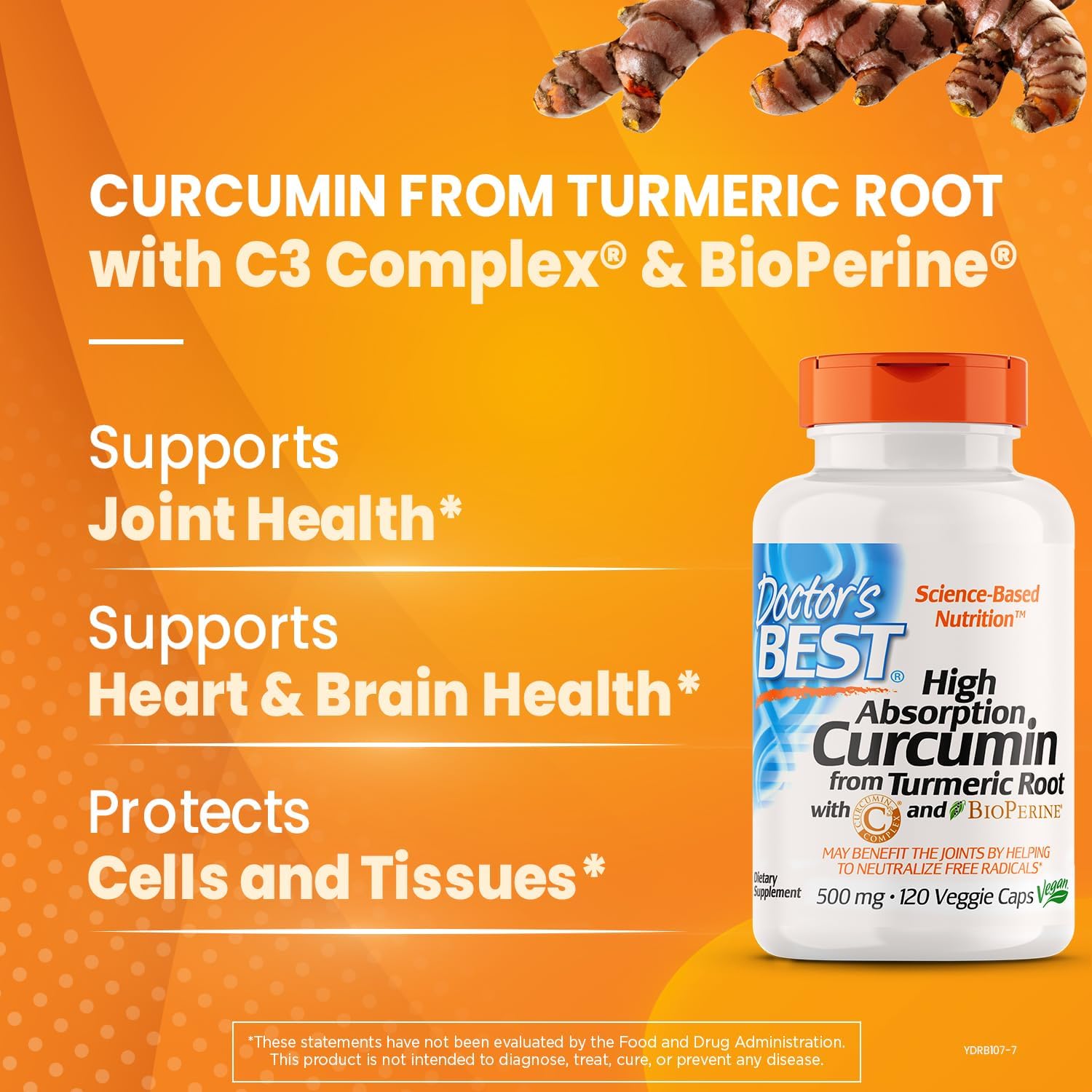 High Absorption Curcumin with C3 Complex, BioPerine, and Nattokinase - 500mg Turmeric Root Supplement for Heart and Circulatory Health