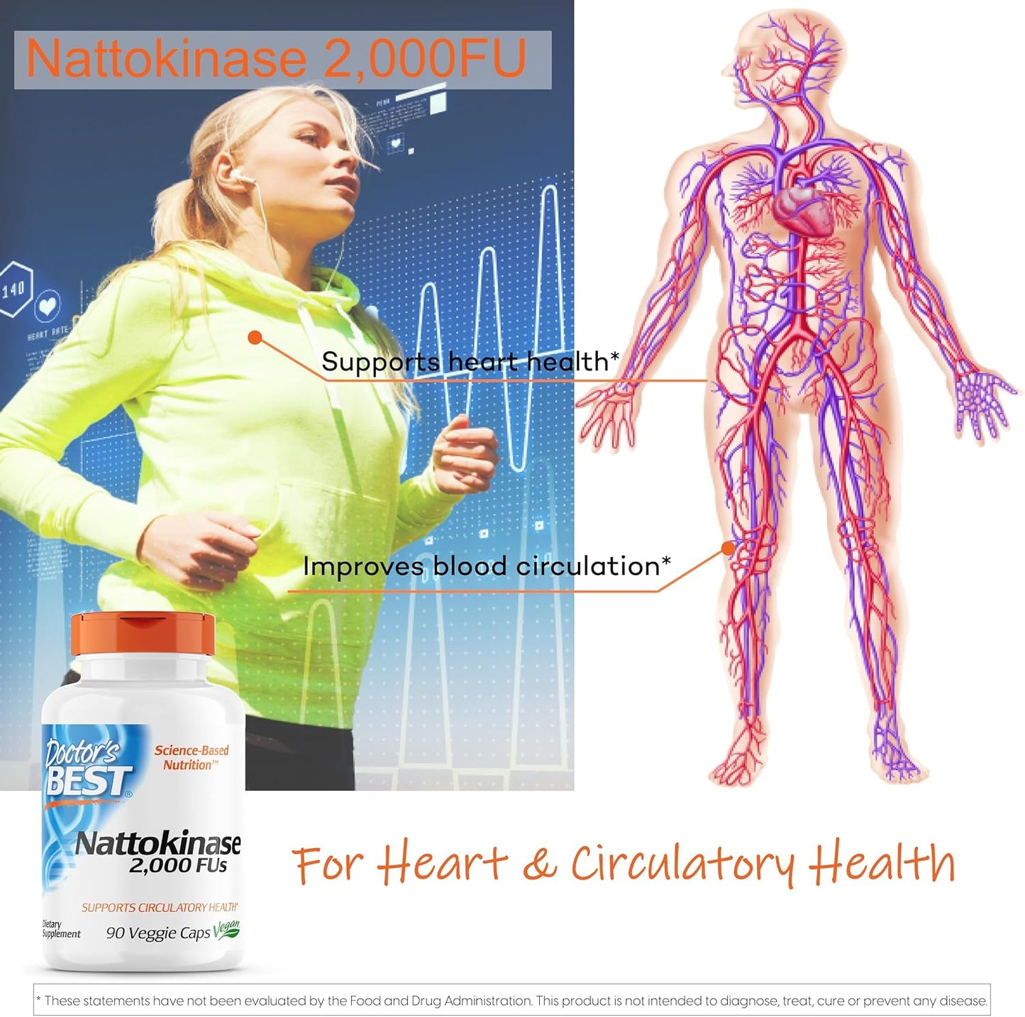 High Absorption Curcumin with C3 Complex, BioPerine, and Nattokinase - 500mg Turmeric Root Supplement for Heart and Circulatory Health
