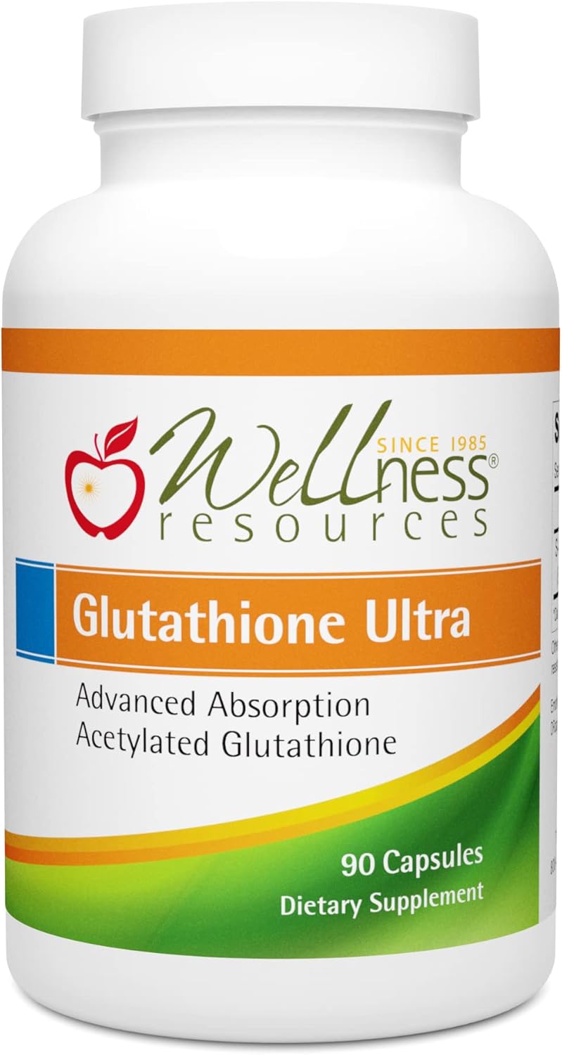 High Absorption Glutathione Ultra Supplement for Cellular Health - S-Acetyl L-Glutathione Antioxidant Detox - Non-GMO, Gluten-Free - 90 Capsules