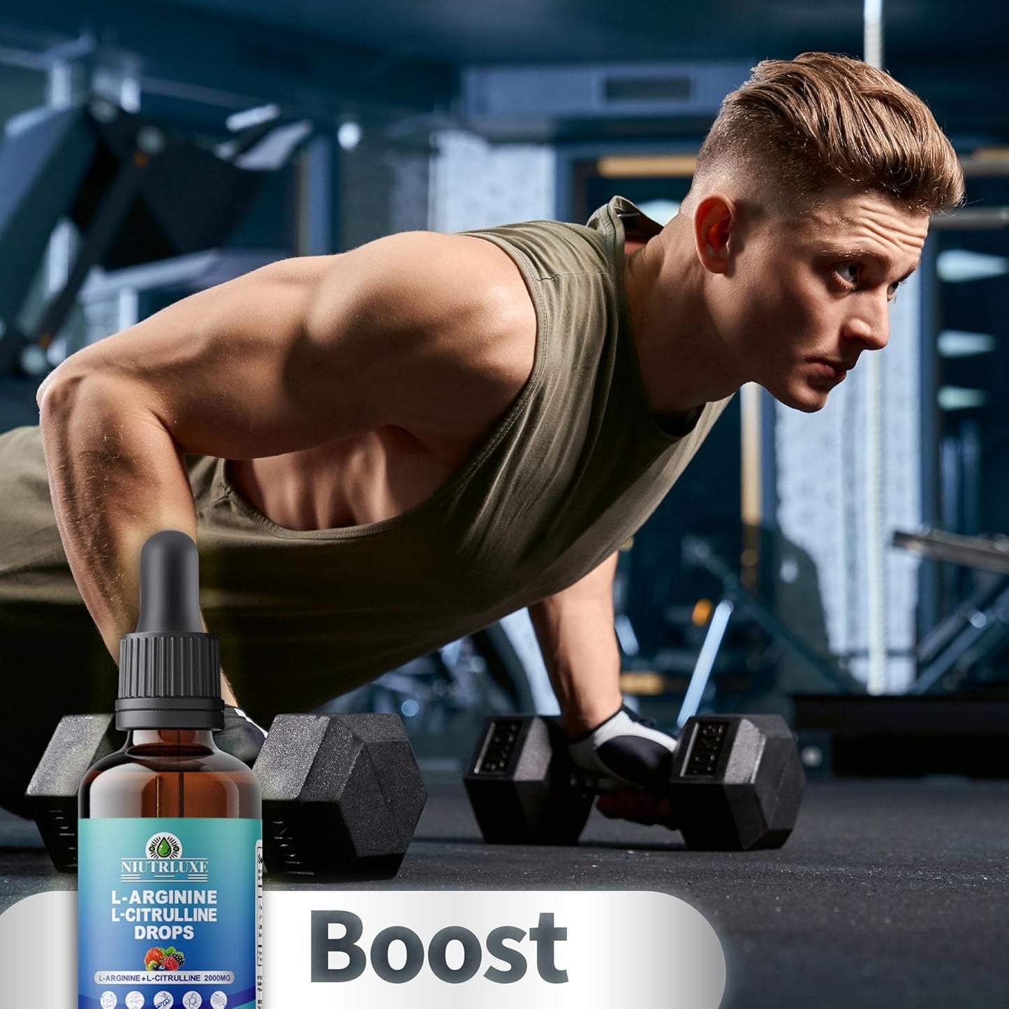 High Absorption L-Arginine Citrulline Liquid Drops with Zinc and Boron - 1000mg Sublingual Supplement for Optimal Absorption - 60ml