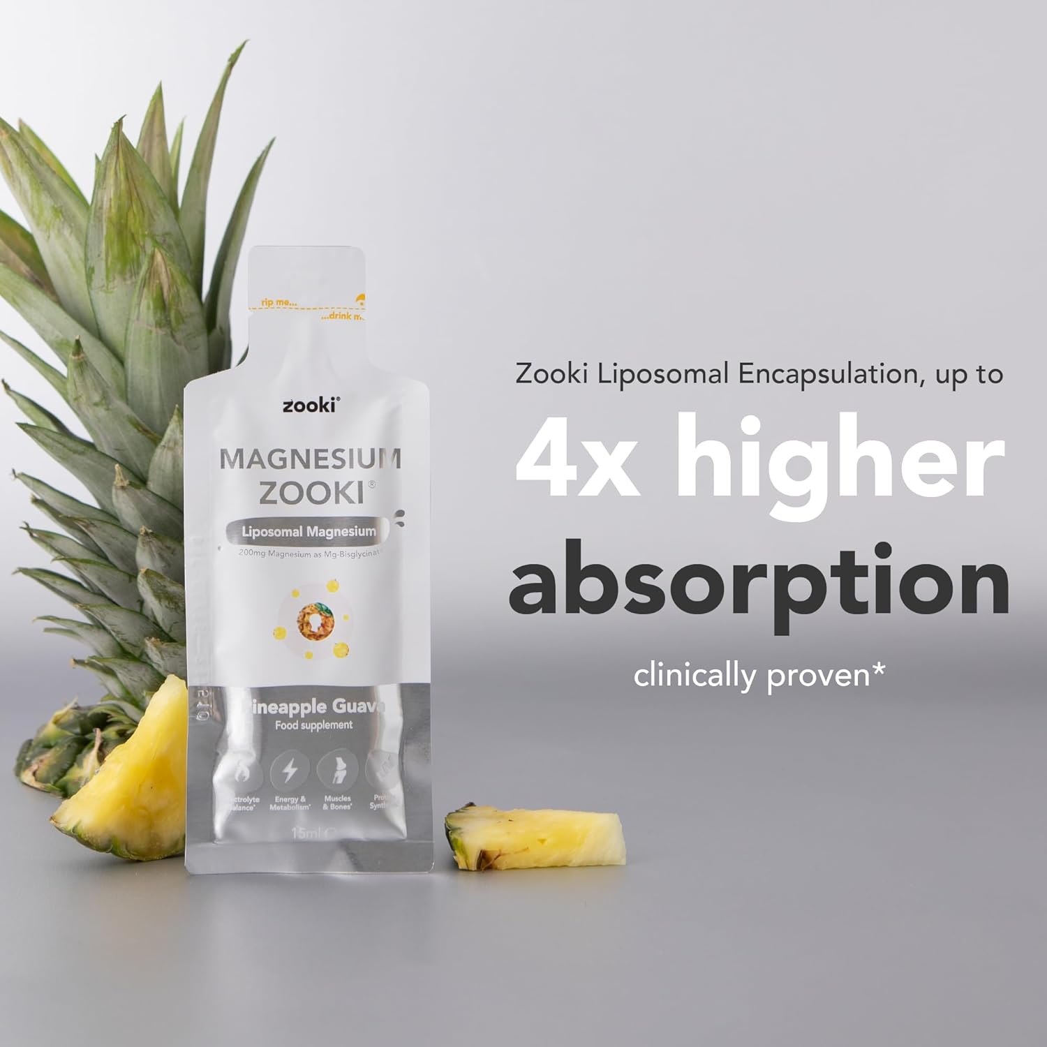 High Absorption Liposomal Magnesium Glycinate Liquid - 1500mg, Sugar-Free, Vegan - Sleep, Stress, Muscle Cramps - 14 Servings