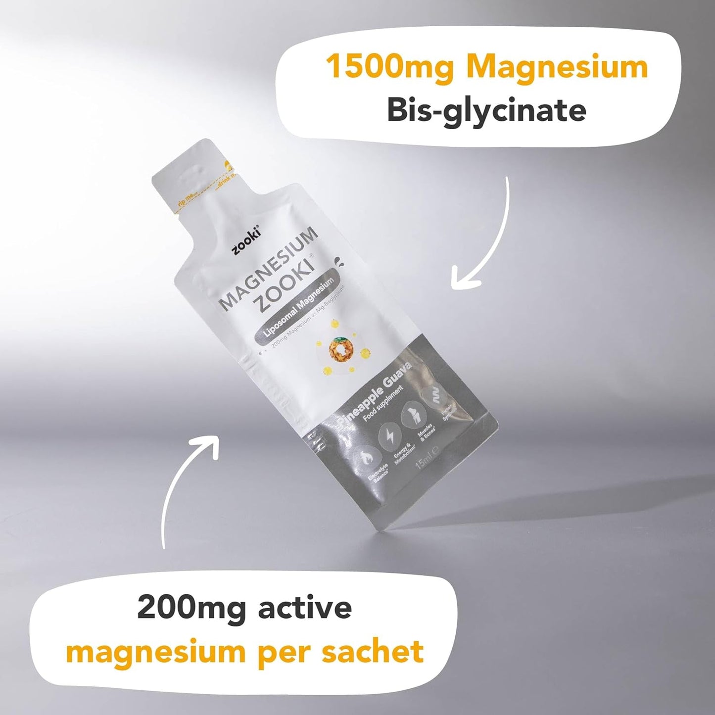 High Absorption Liposomal Magnesium Glycinate Liquid - 1500mg, Sugar-Free, Vegan - Sleep, Stress, Muscle Cramps - 14 Servings