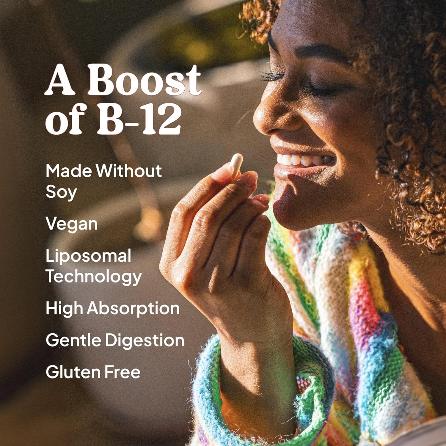 High Absorption Liposomal Vitamin B12 2500 mcg Vegan Capsules for Cellular Energy Support - Gluten & Soy Free - 30 Servings