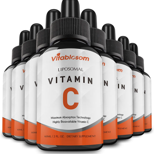 High Absorption Liposomal Vitamin C 2000mg Liquid for Adults - Boost Immune System & Antioxidant with Maximized Vitamin C - 480ML (8 Bottles)
